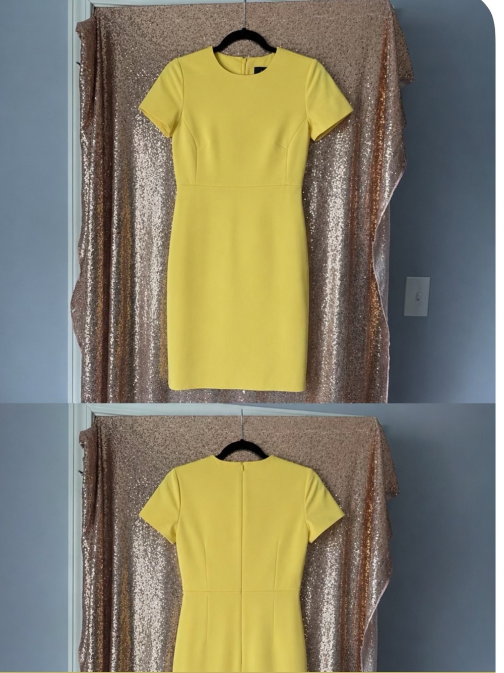 JCREW Yellow Short Sleeve Sheath Dress - Women